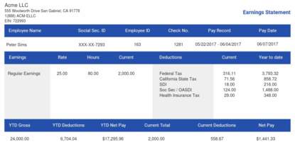 create a pay stub for free